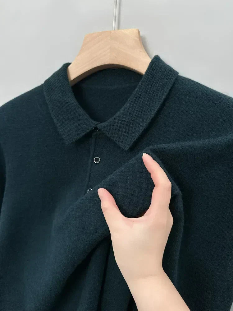 Long Sleeved Button Polo Pullover – Soft Feel & Stylish Fit