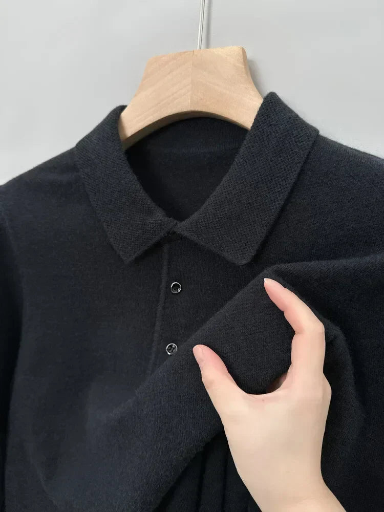 Long Sleeved Button Polo Pullover – Soft Feel & Stylish Fit
