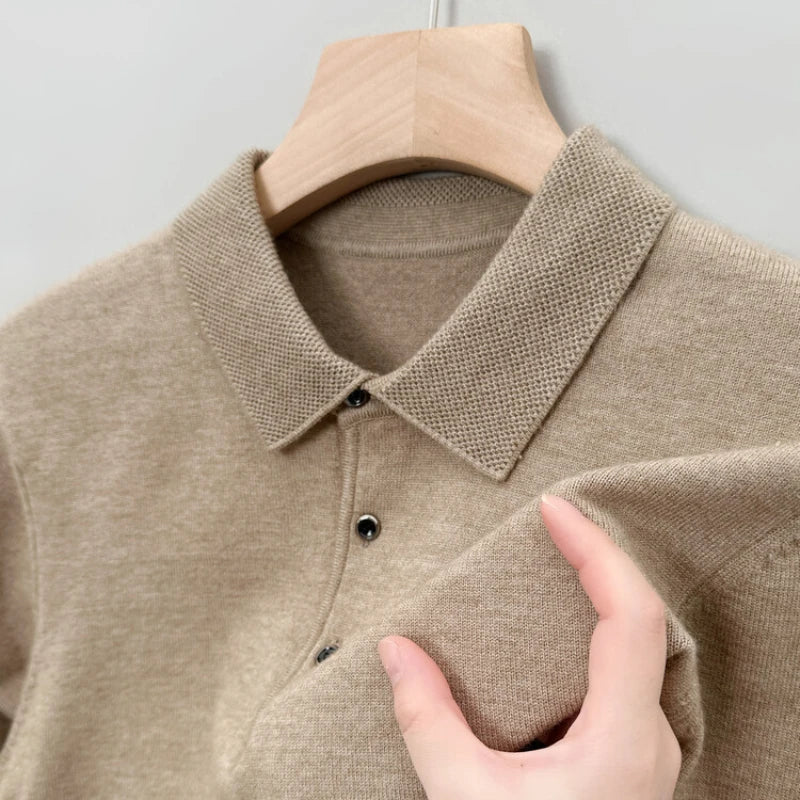Long Sleeved Button Polo Pullover – Soft Feel & Stylish Fit