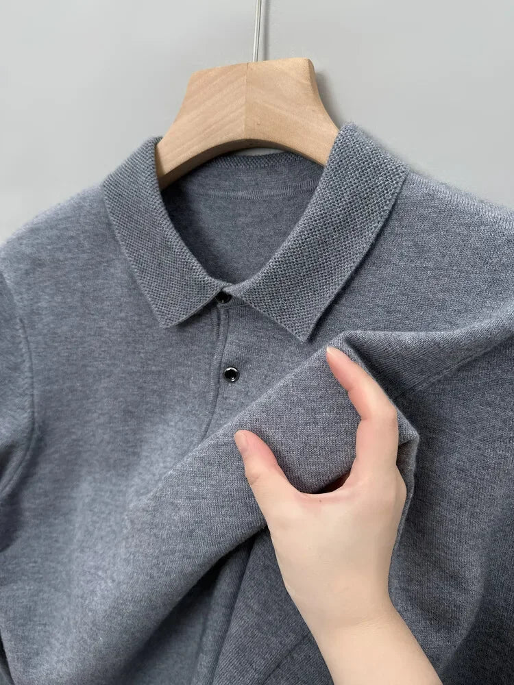 Long Sleeved Button Polo Pullover – Soft Feel & Stylish Fit