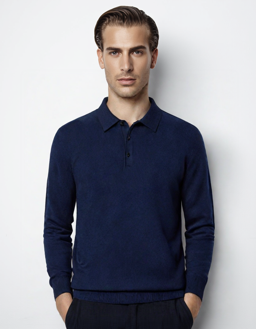 Long Sleeved Button Polo Pullover – Soft Feel & Stylish Fit